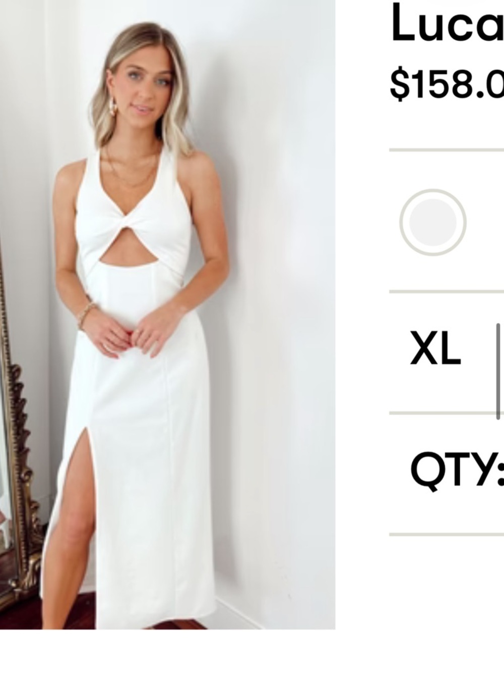 Show Me Your MuMu White Halter Cutout Maxi Dress with Side Slit